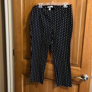Chico ladies navy and white polka dot pants. New never worn.  Side zipper.